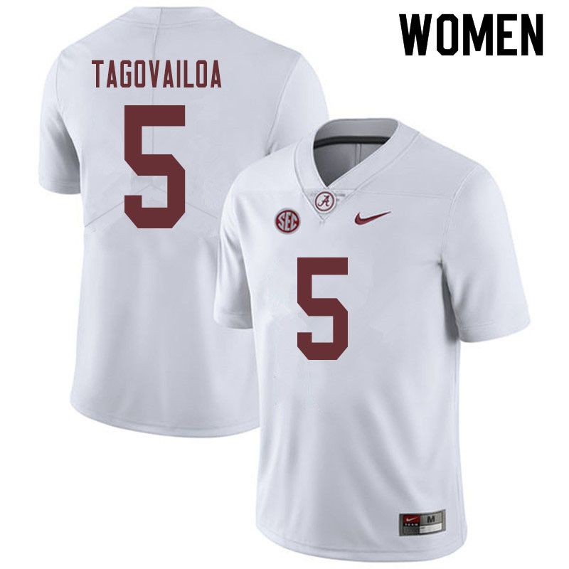 Alabama Crimson Tide Women's Taulia Tagovailoa #5 White NCAA Nike Authentic Stitched 2019 College Football Jersey PH16S46QQ